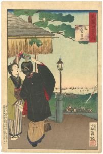 Kiyochika/One Hundred Views of Musashi / Atagoyama in Shiba[武蔵百景之内　芝愛宿山]