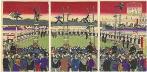 Hiroshige III/New Year Firefighters' Event in Tokyo[東京名所内火消組出初階子乗之図]