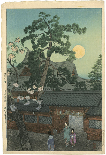 Kasamatsu Shiro “Moonrise At Nezu Gongen Shrine”／