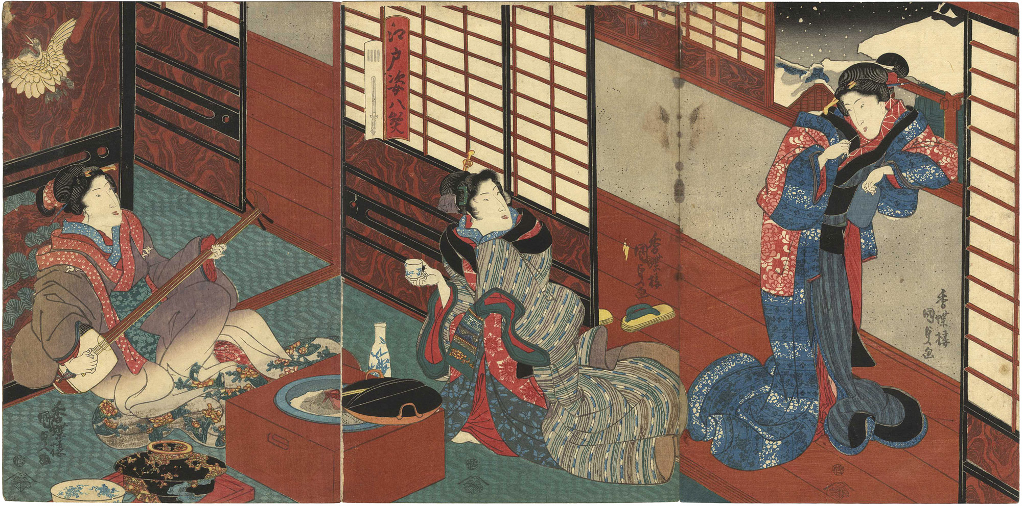 Kunisada I “Eight Views of Edo Figures”／