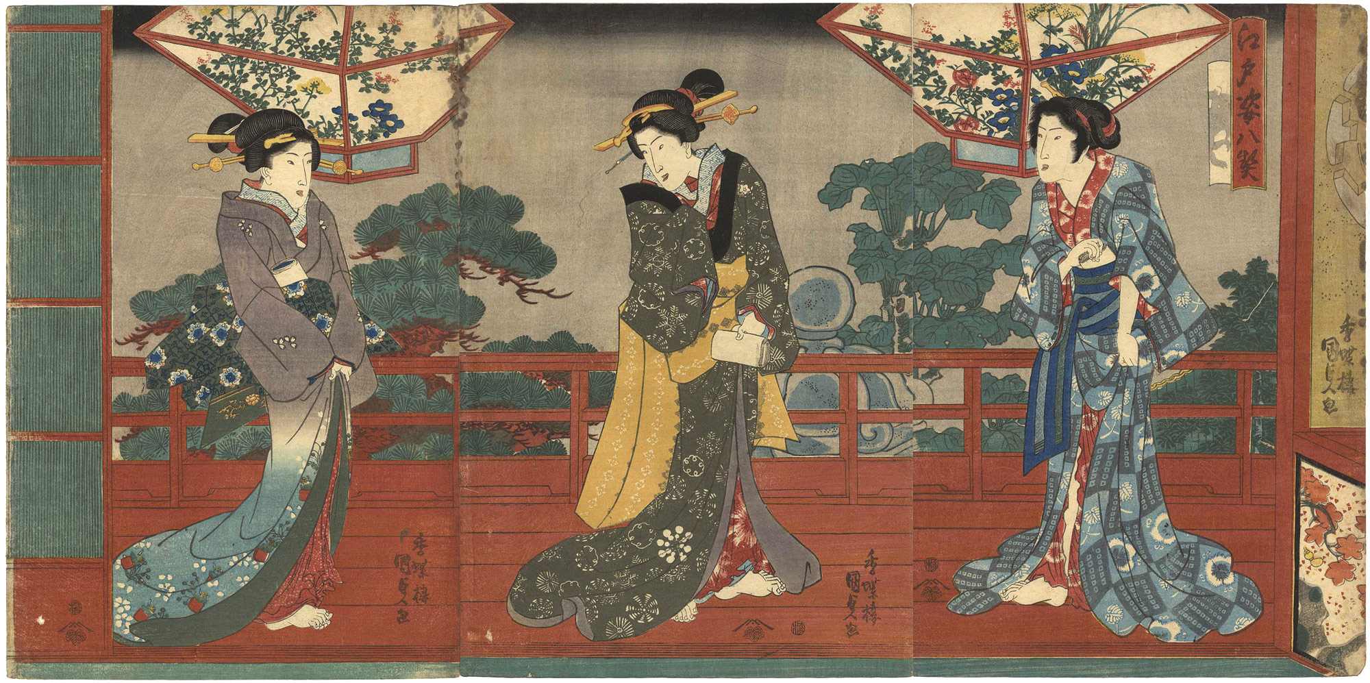Kunisada I “Eight Views of Edo Figures”／