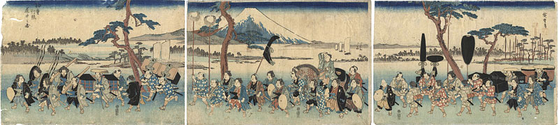 Hiroshige “Children Imitating a Daimyo Procession	”／