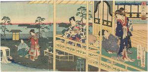 Toyokuni III, Hiroshige II/Genji-e[南港松の賑ひ]