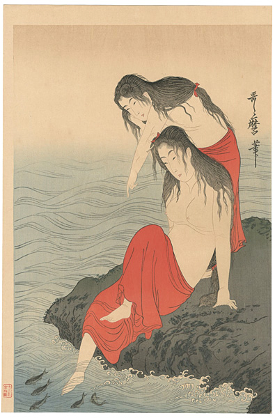 Utamaro “Abalone Divers (left) 【Reproduction】”／
