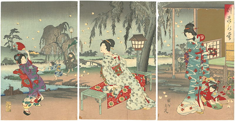 Chikanobu “Fireflies at a Country House”／