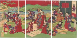Fusatane/The Empress Visiting Silk Mill[皇后宮様蚕製糸場御遊覧之図]