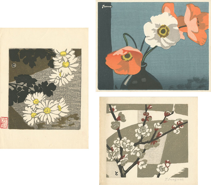 Inagaki Tomoo “Small Works :Flower (3 sheets)”／