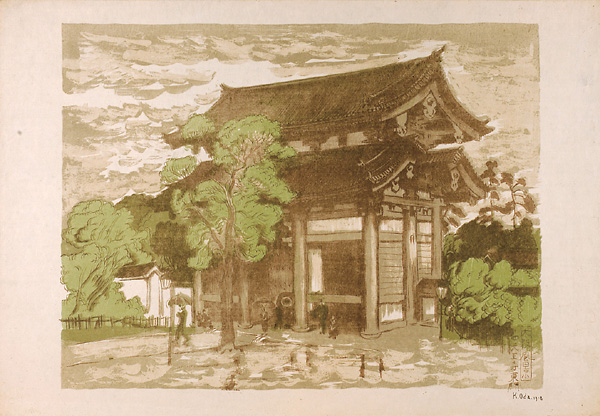 Oda Kazuma “Sight in Osaka / Eastern Gate to the Shitenno-ji Temple”／