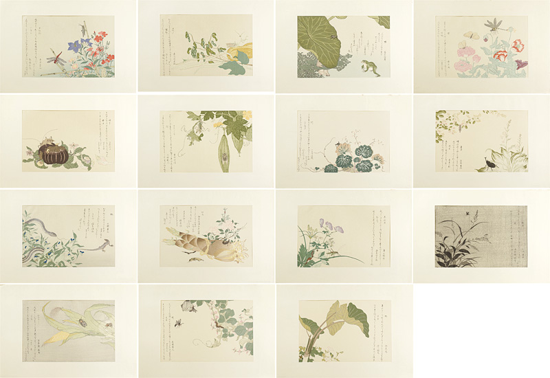Utamaro “Selection of Insects : set of 15【Reproduction】”／