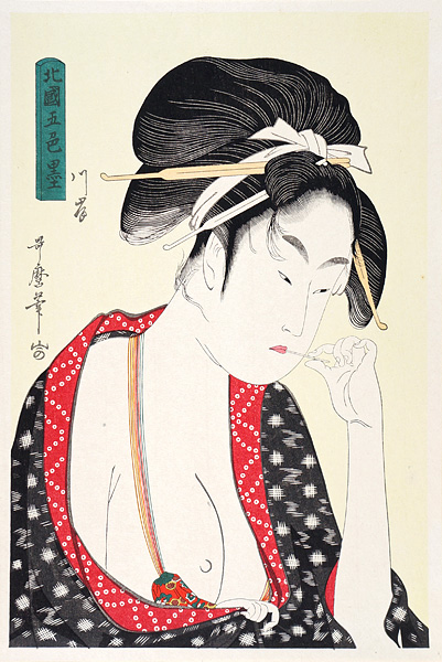 Utamaro “5 Shades of Ink in The Northern Quarter / Moatside Prostitute 【Reproduction】”／