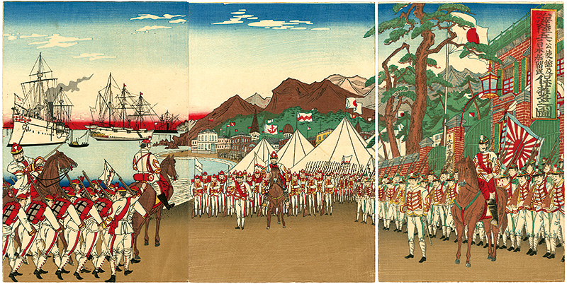 Unknown “Illustration of the the Army and Navy Protecting the Legations and Japanese Residents ”／
