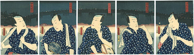 Toyokuni III “5 Kabuki Actors ( Gonin Otoko ) (tentative title)”／