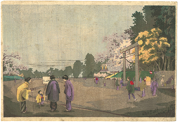 Kiyochika “Pictures of Famous Places in Tokyo / A Painter Sketching at Ueno Park”／
