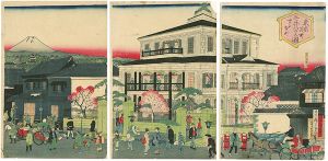 Hiroshige III/Famous Places in Tokyo / Mitsui House  in Suruga-machi	[東京名所　三井ハウスノ図　する賀町]