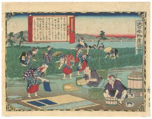 Hiroshige III/Pictorial Record of Japanese Products: Manufacturing Aobana-Paper, Ohmi Province [大日本物産図会　近江国青花紙製図]