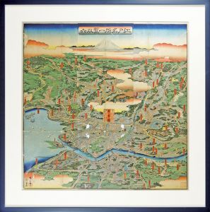 Hiroshige II/Sugoroku (Board Game) : Famous Places in Edo[江戸名所一覧双六]