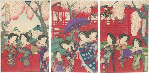 Chikayoshi/An Illustration of Enjoying Cherry Blossoms[上野桜花遊覧図]