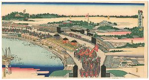 Hiroshige III/The late emperor at Takanawa【Reproduction】[先帝御入京高輪通脚の図【復刻版】]