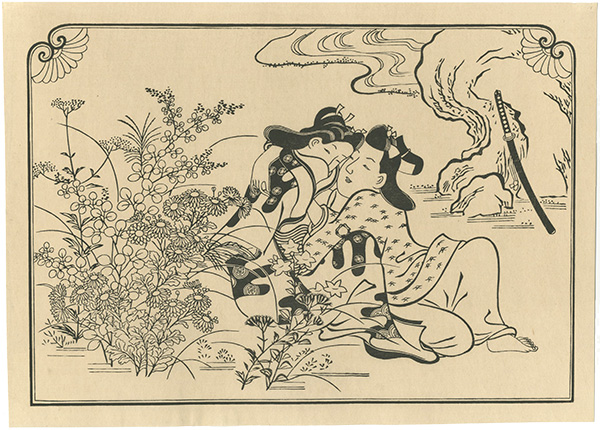 Moronobu “Lovers in an Autumn Field【Reproduction】”／
