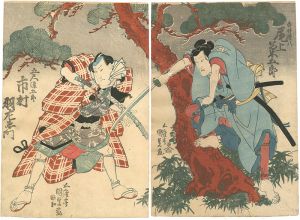 Kunisada I/Kabuki Actors Print: Onoe Kikugoro, Ichimura Hazaemon[役者絵　尾上菊五郎 市村羽左衛門]
