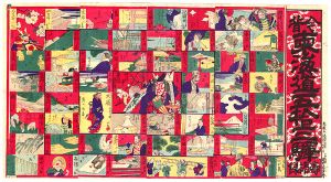 Konobu/Sugoroku (Board Game) :Fifty-Three Stations of Tokaido, Ancient and Modern [今昔東海道五十三次 壽語録]