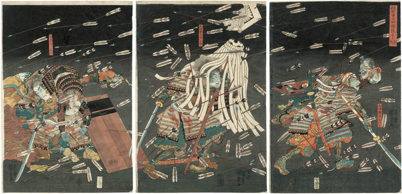 Kuniyoshi “Last Stand of the Kusunoki Heroes at Shijo-Nawate”／