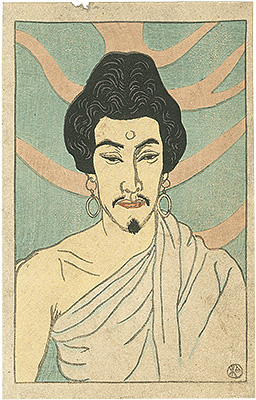 Ishii Hakutei “Kabuki Actor Print : Morita Kanya as Budda”／