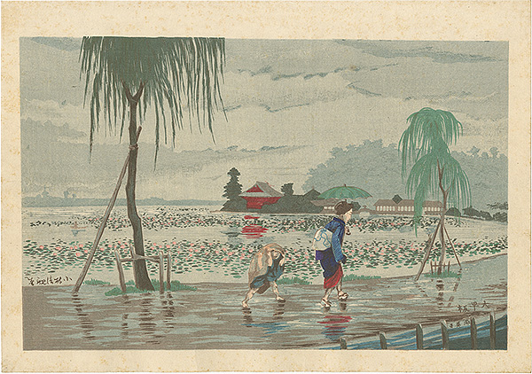 Kiyochika “Rain at Shinobazu Pond”／