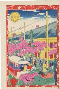 Ikuhide/Famous Places in Tokyo/ Jukyo-bashi at Ginza Street[東京名所之内　従京橋　銀座通之図]