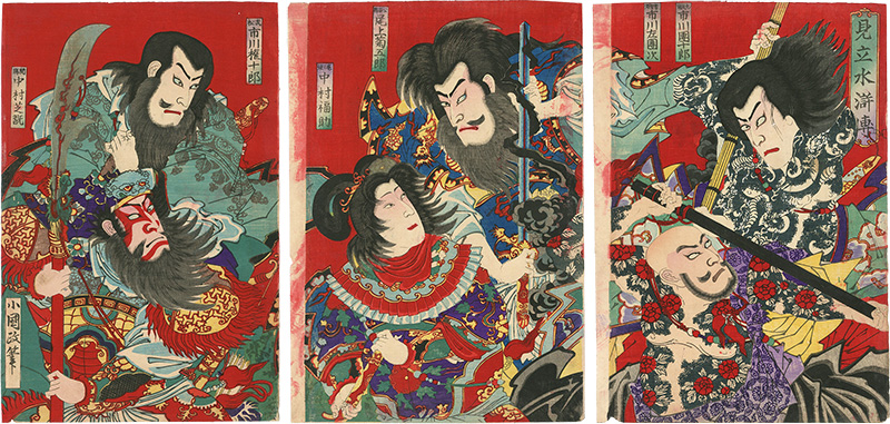 Kokunimasa “Kabuki Actors Seen as the Warriors in the Water Margin”／