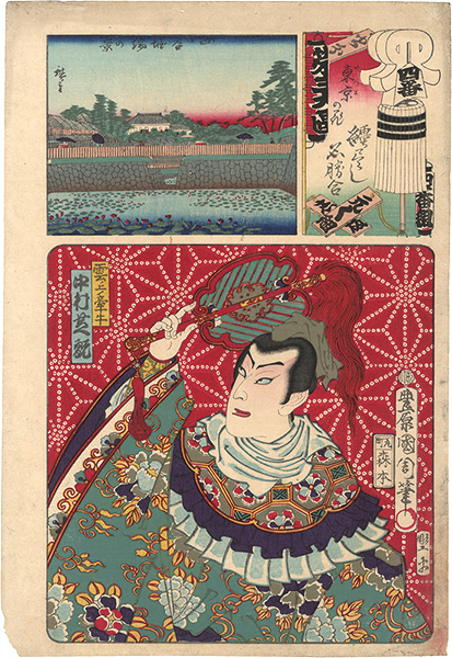  Kunichika Hiroshige III “Flowers of Tokyo : Collection of Matoi with Famous Places / No. 4”／
