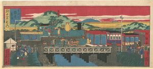 Konobu/The Sights of Kobe / A Train at Ikuta-machi[神戸名所の内　生田川鉄道蒸気]