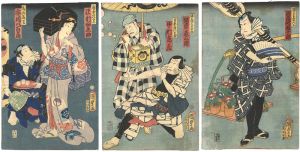Kunisada II/Kabuki Play : Sumidagawa Ukiyo no Sugatami[隅田川浮世の鏡]