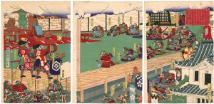 Yoshitora/The Picture of Surrendering of Otsu-Sakamoto-jo Castle (tentative title)[大津坂本城明渡之図（仮題）]
