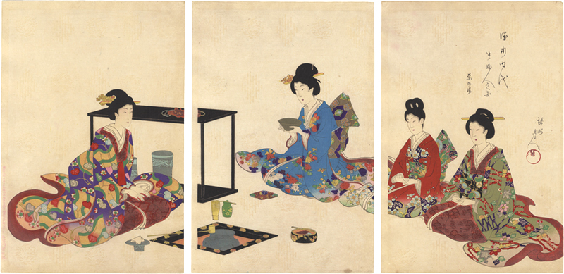 Chikanobu “Noble Ladies in the Tokugawa Period / Tea Ceremony”／