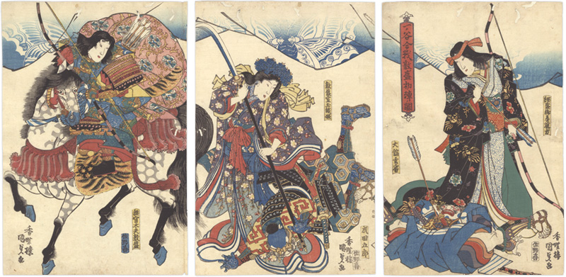 Kunisada I “Atsumori's Debut at the Battle of Ichinotani”／