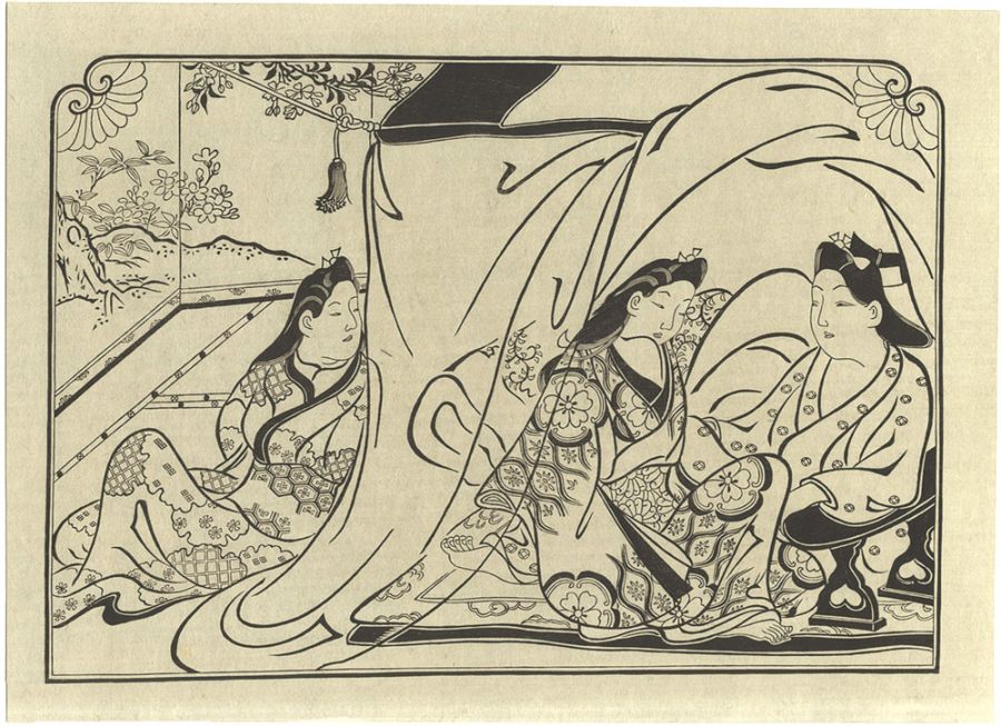 Moronobu “Lovers in the Mosquito Net【Reproduction】”／