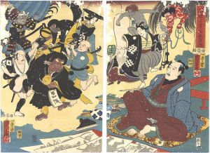 Kuniyoshi/Miraculous Paintings by Ukiyo Matabei[浮世又平名画奇特]
