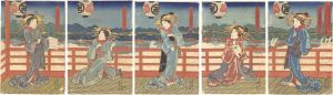 Kunisada I/Temporary Quarters of the Kuki-Manjiya at Edomachi 2-chome in the New Yoshiwara[新吉原江戸町二丁目 久喜万字屋仮宅ノ図]