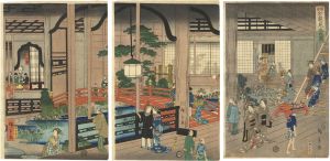 Hiroshige II/A Peek at The Gankiro Brothel, Yokohama[横浜岩亀見込之図 ]