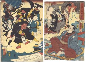 Kuniyoshi/Miraculous Paintings by Ukiyo Matabei[浮世又平名画奇特]