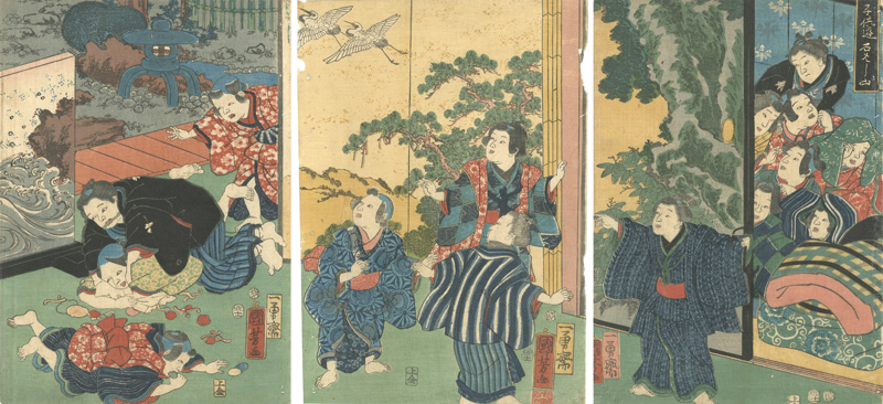 Kuniyoshi “The Battle of Ishibashiyama Played by Children”／