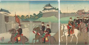 Yasuji,Tankei/Meiji Emperor, Departing Miyagi[明治天皇宮城出門図]
