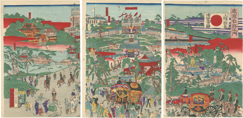 Kyosai “Famous Places in Tokyo / The Industrial Exhibition at Ueno Park in Tokyo”／