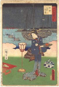 Toyokuni III and Hiroshige II/The Pride of Edo: Thirty-six Scenes / Famous Whitebait in Tsukuda Bay[江戸自慢三十六興　佃沖名産しら魚]