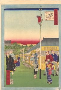 Ikkei/Thirty-six Amusing Views of Famous Places in Tokyo / Zojo-ji Temple in Shiba[東京名所三十六戯撰　芝増上寺]
