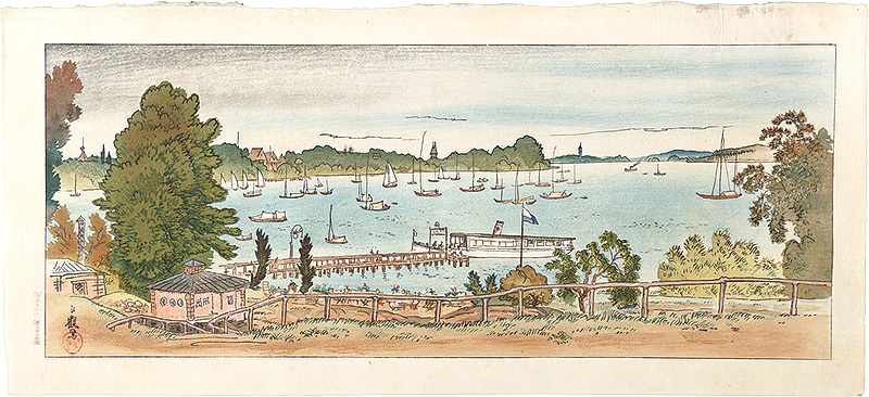 Kojo Kokan “Prints of Views and Customs around the World, Volume 1 / No. 6 of 10: View of Wannsee, Germany”／