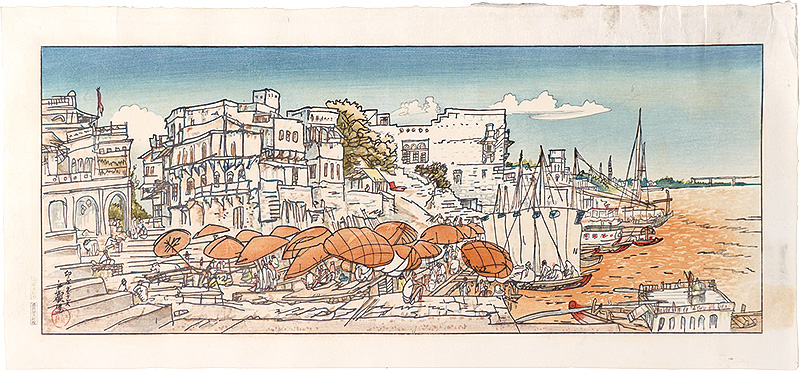 Kojo Kokan “Prints of Views and Customs around the World, Volume 1 / No. 4 of 10: Varanasi, India”／