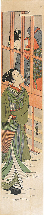 Koryusai “Man and Woman, Inside and Outside the Display Window【Reproduction】”／
