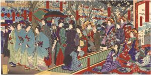 Chikanobu/Festivities under the Plum Trees at Naka-no-cho in the New Yoshiwara[新吉原仲の町梅の賑ひ]